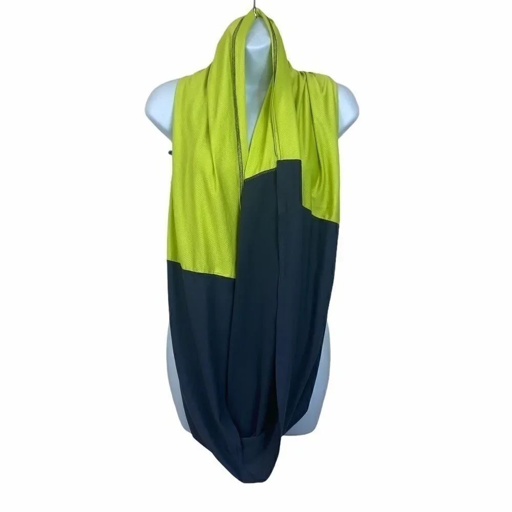 Fabletics Infinity Vinyasa Scarf Grey & Green O/S - Picture 3 of 9